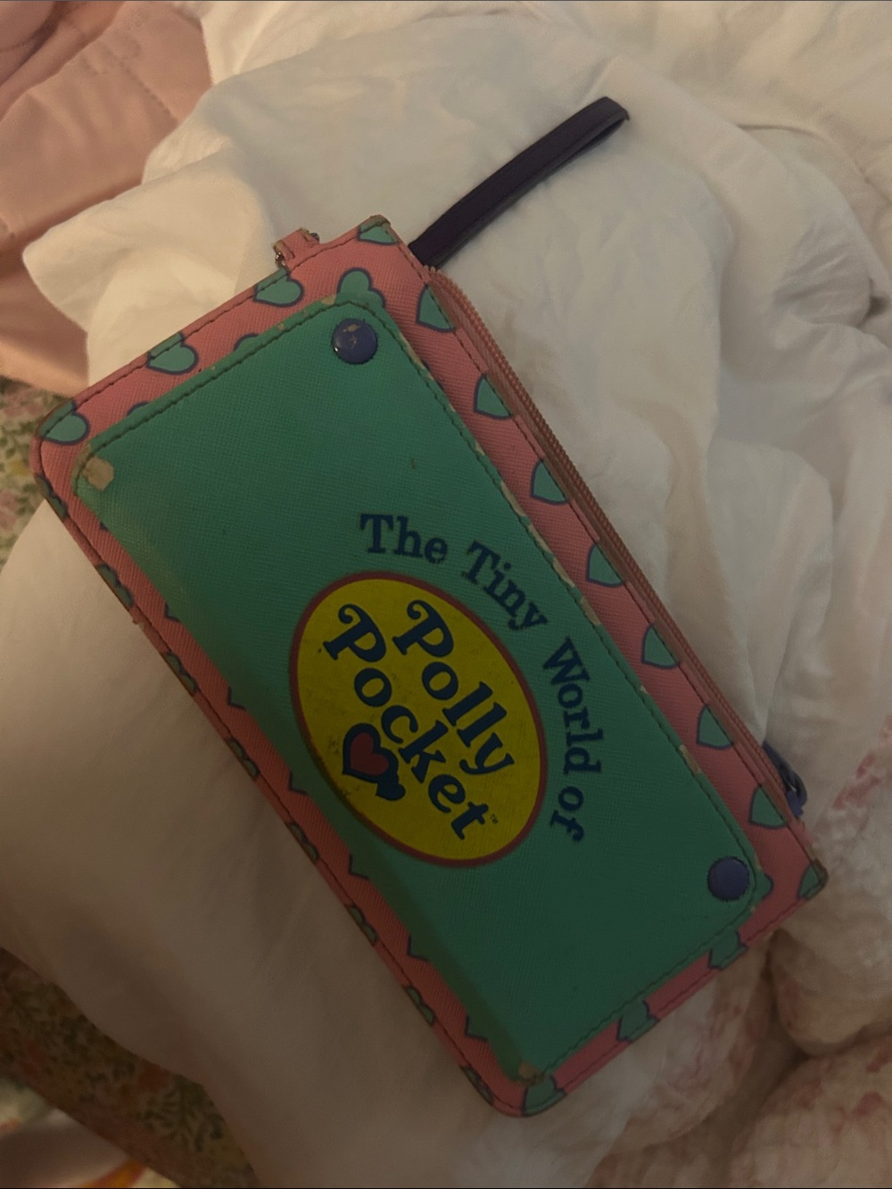 The Tiny World of Polly Pocket Wristlet Wallet - Mint & Pink